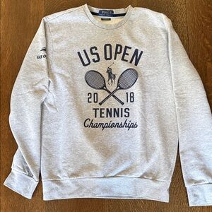 Polo by Ralph Lauren Gray Crewneck US Open Tennis Sweatshirt